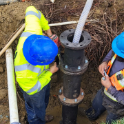 City of San Diego Water Utilities personnel make repairs on a fire hydrant. Photo: City of San Diego