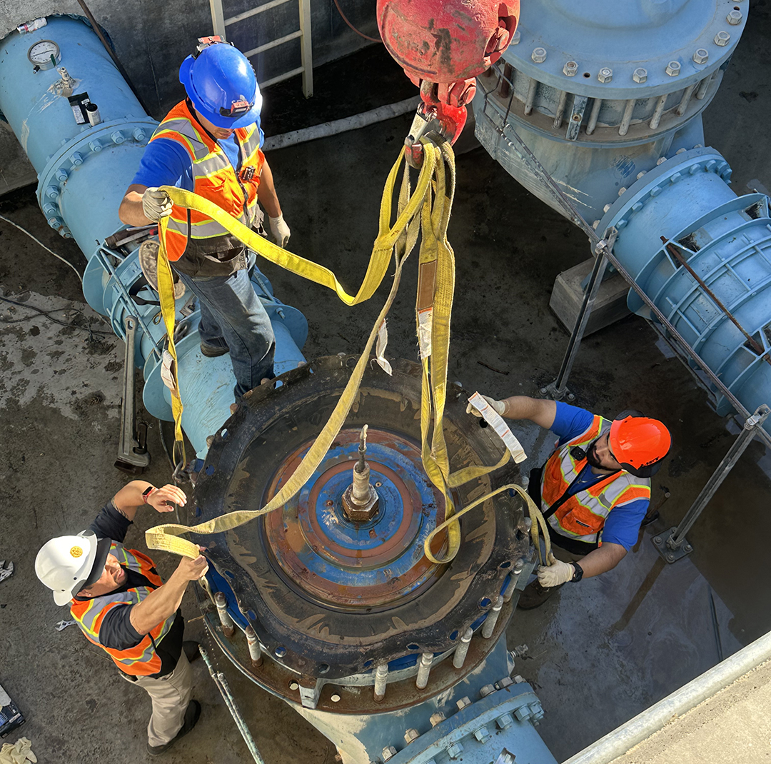 Preventative maintenance on key water system infrastructure is part of the City of San Diego's wildfire preparedness. Photo: City of San Diego water system readiness