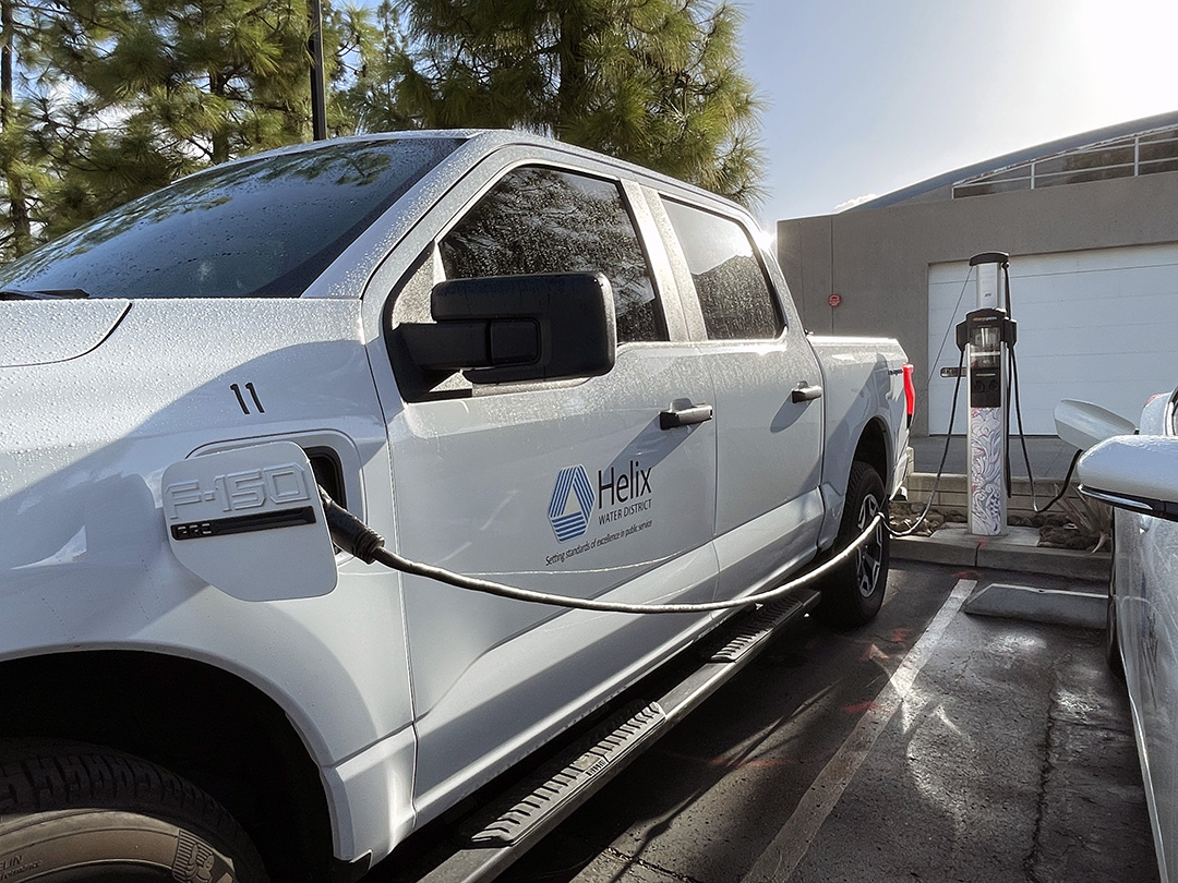 Helix Water District purchased its first EV truck in 2022. Photo: Helix Water District