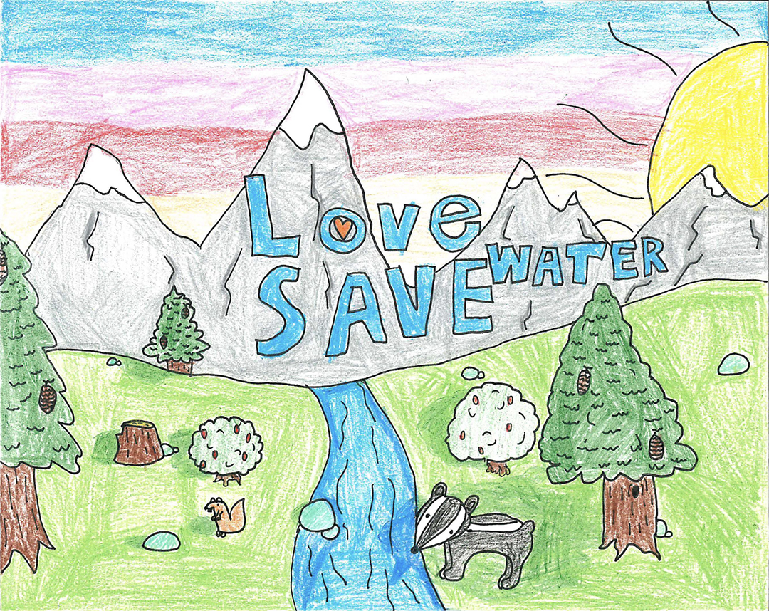 The winning poster by David Brand from Stone Ranch Elementary School. Photo: Olivenhain Municipal Water District student poster contest