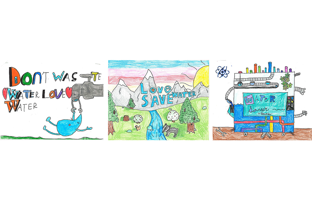Three winning posters created by fourth grade students were chosen as the 2025 Olivenhain Municipal Water District Poster Contest winners. Photo: Olivenhain Municipal Water District
