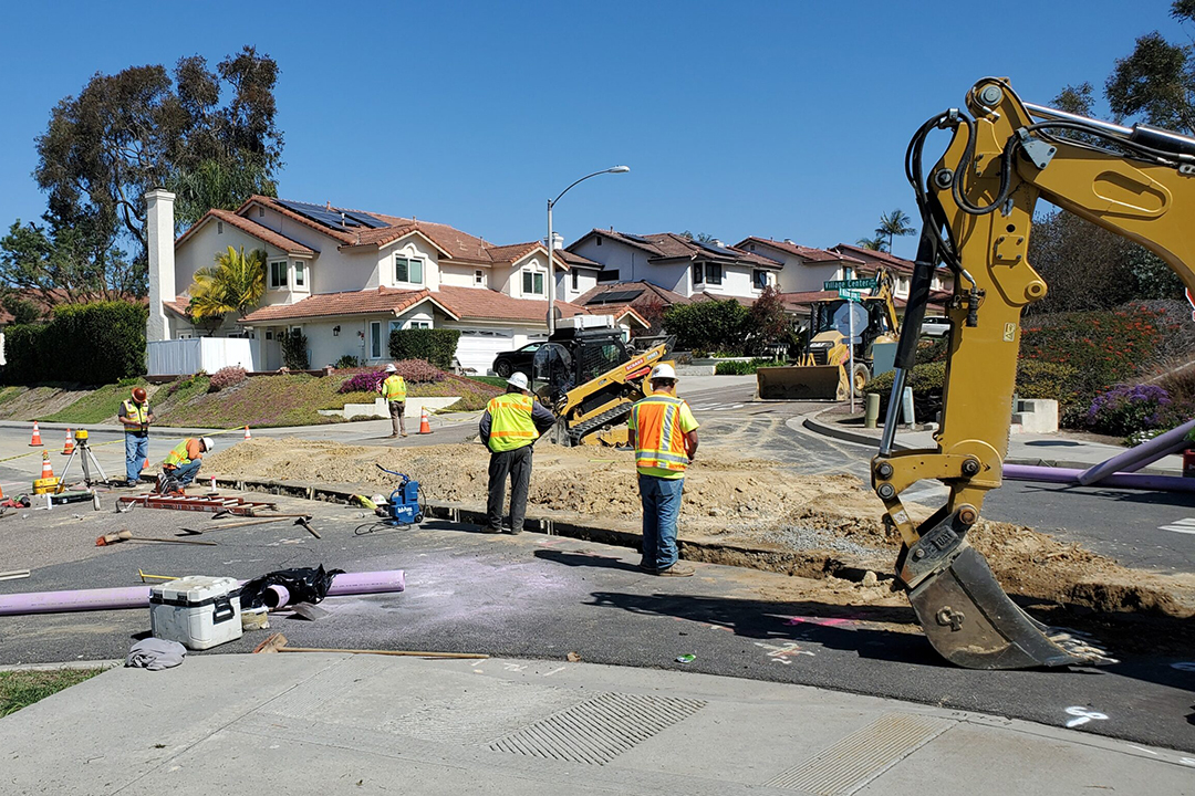 The installation of over 5,600 feet of new recycled water pipelines will result in more than 12.5 million gallons of drinking water saved every year. Photo: Olivenhain Municipal Water District