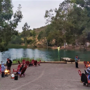 The shoreline firepits at Lake Jennings are especially popular during the summer months. Photo: Lake Jennings reservoirs
