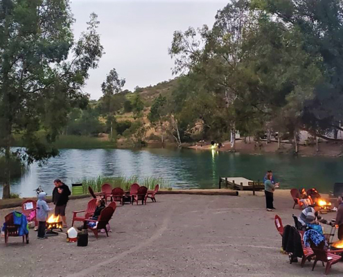 The shoreline firepits at Lake Jennings are especially popular during the summer months. Photo: Lake Jennings reservoirs