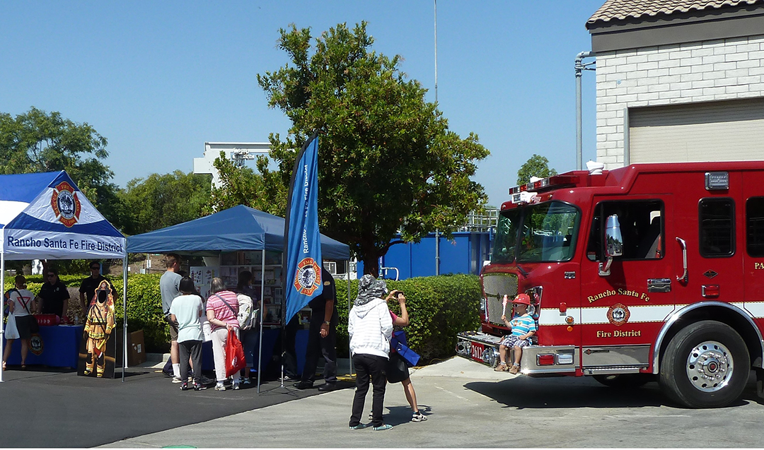 The Rancho Santa Fe Fire Protection District will lead a wildfire prevention workshop and display a fire engine (events permitting). Photo: Olivenhain Municipal Water District emergency preparedness