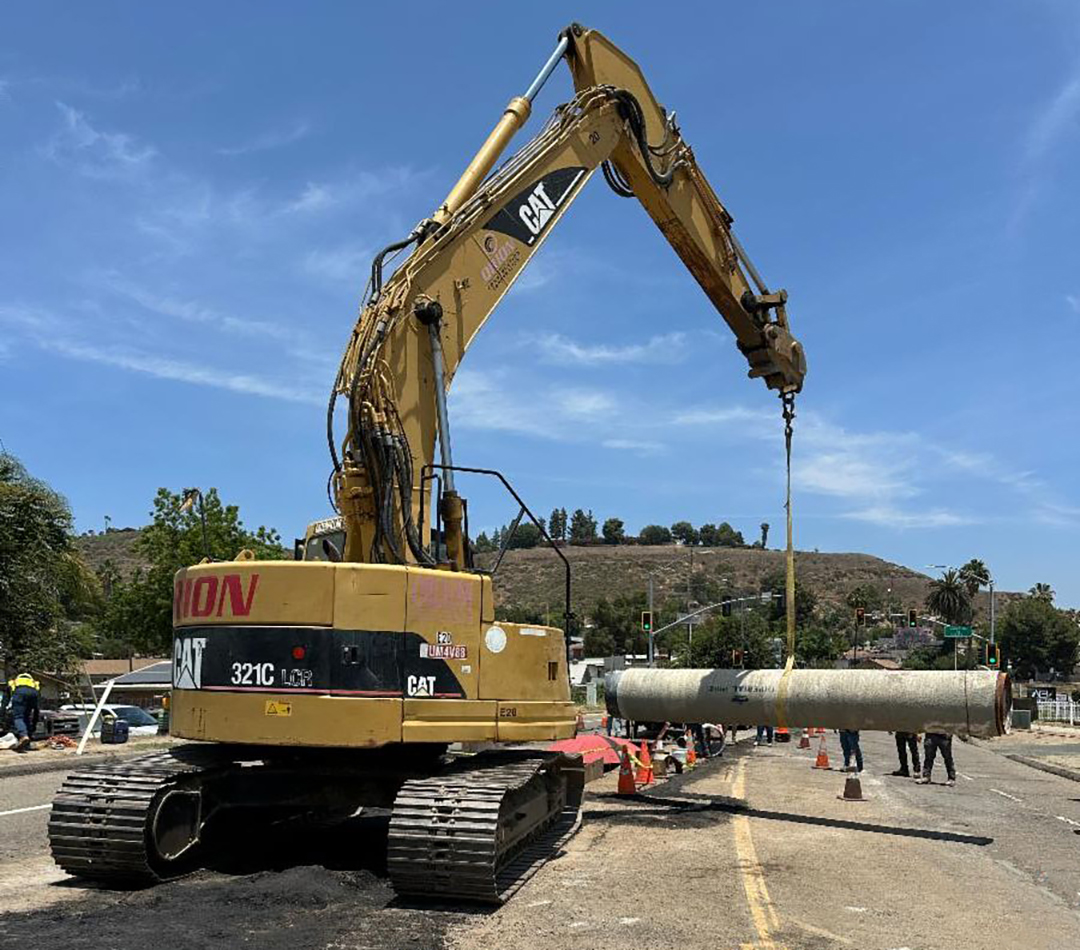 The last piece of purified water pipeline was installed at Riverside Drive and Valle Vista Road in Lakeside. Photo: East County AWP