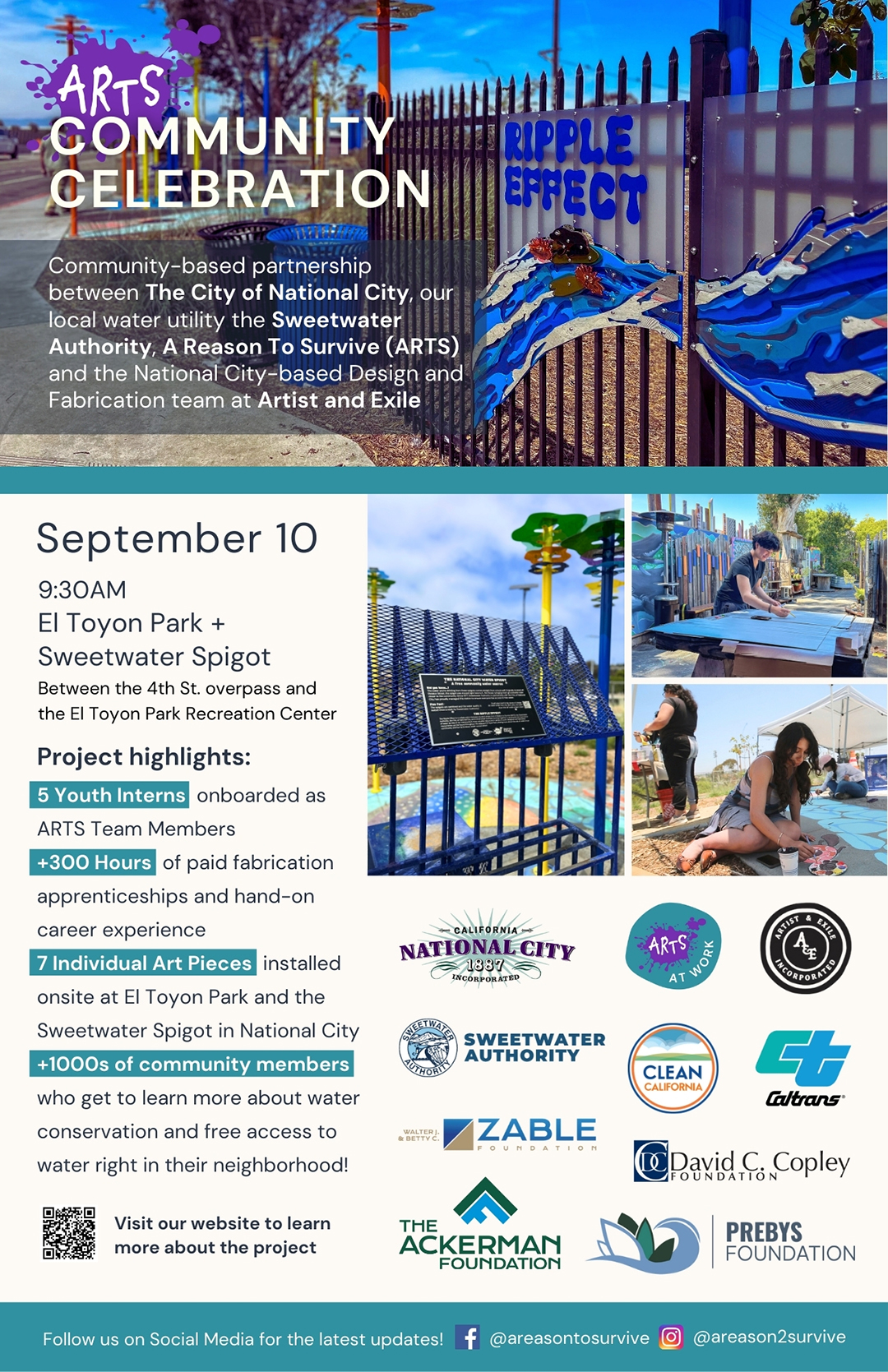 The public is invited to attend the ribbon cutting ceremony on Sept. 10 for "Ripple Effect" at the Sweetwater Spigot. Photo: Sweetwater Authority