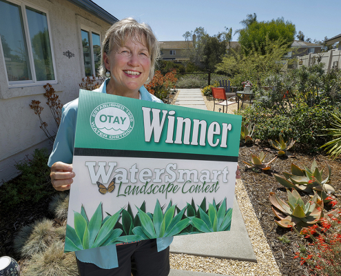 Catherine Spence and her husband David are the 2025 winners of the Otay Water District Watersmart Landscape Contest. Photo: Otay Water District