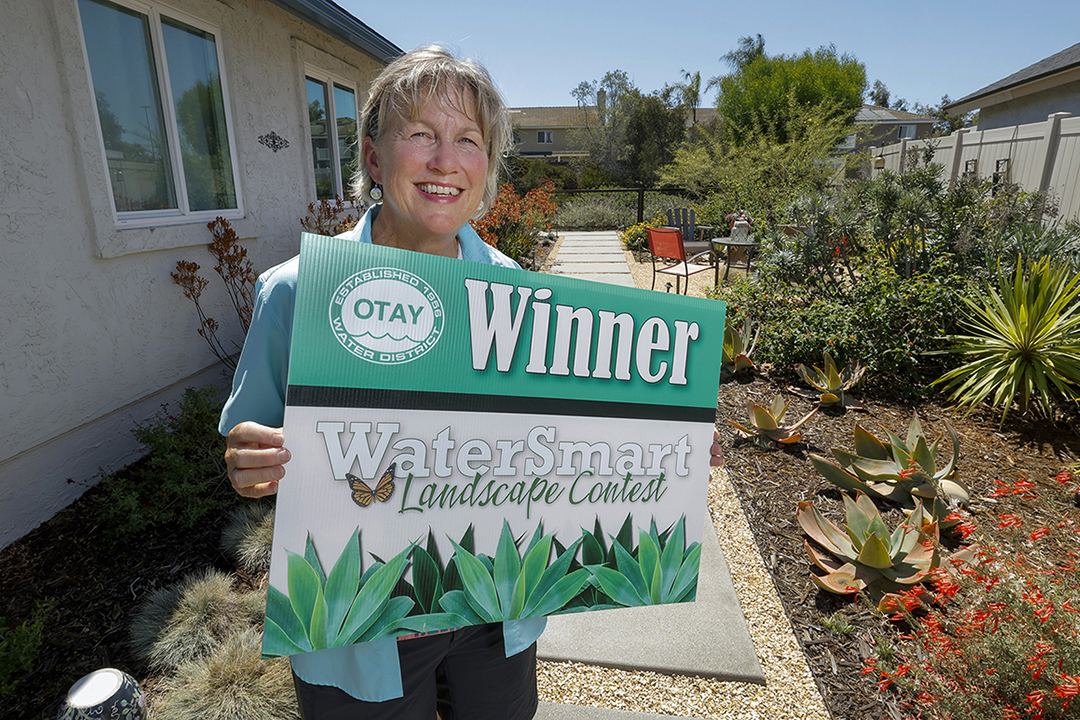 Catherine Spence and her husband David are the 2025 winners of the Otay Water District Watersmart Landscape Contest. Photo: Otay Water District