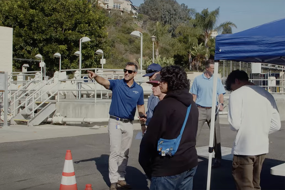 Olivenhain Municipal Water District Assistant General Manager Joey Randall speaks with Water Career Day students. Photo: Leucadia Wastewater District Education