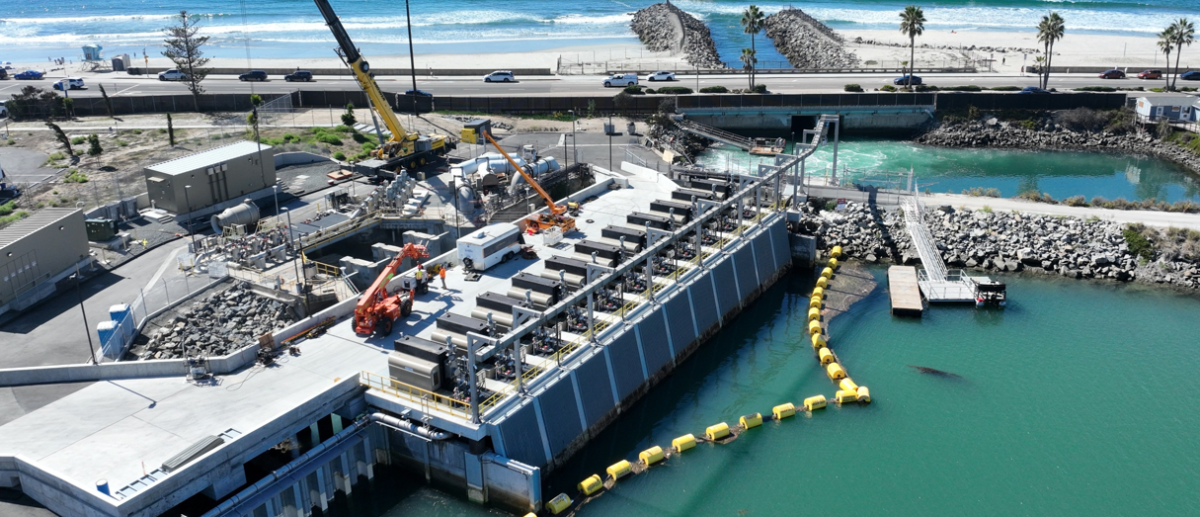 New water intake and discharge facilities in and adjacent to Agua Hedionda Lagoon at the Claude “Bud” Lewis Carlsbad Desalination Plant.