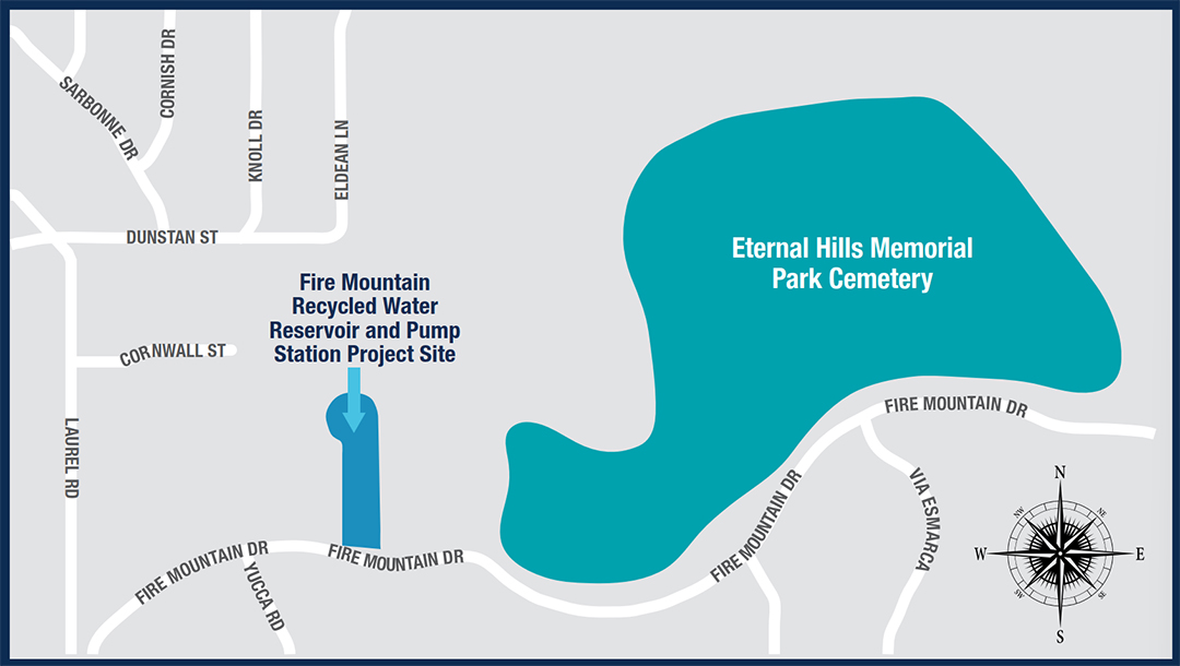 Construction on the Fire Mountain project in Oceanside is progressing on schedule and is scheduled for completion in Fall 2026. Map: City of Oceanside