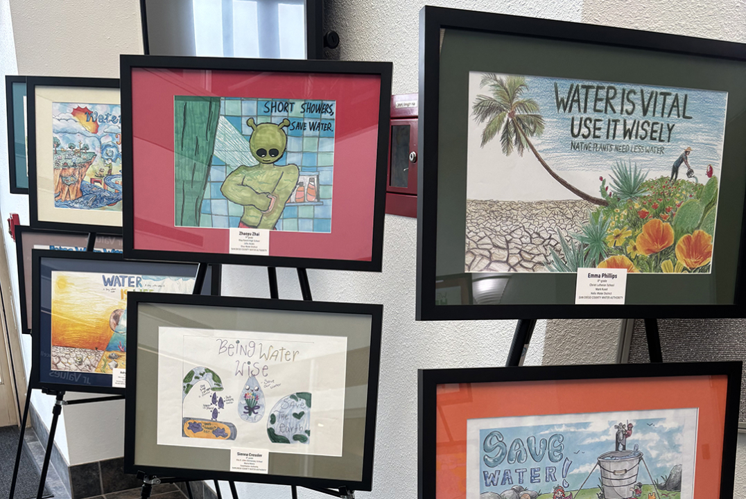 Winning artwork from student Emma Phillips of Christ Lutheran School in La Mesa is on public display in the Metropolitan Water District traveling art show this week. Photo: Helix Water District