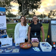 Senior Public Affairs Representative Kimberlyn Velasquez and intern Sierra Stewart at the Poway Unified School District Career Fair at Mt. Carmel High School.