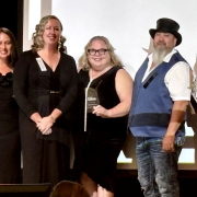 (L to R): Yailey Gonzalez and Laurne Magnuson of the Water Conservation Garden, joined by Helix Water District Board President Kathleen Coates-Hedberg and Vice President Joel Scalzitti. Photo: Helix Water District