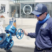 City of Oceanside Mechanical Technologist Erick Adriance demonstrates equipment used to help maintain the city's water and wastewater systems. Photo: San Diego County Water Authority