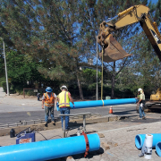 The Rancho Santa Fe Road Potable Water Pipeline Replacement Project replaced 1,600 feet of pipeline after it reached the end of its useful life while minimizing traffic impacts and ensuring community safety during the project’s construction. Photo: Olivenhain Municipal Water District